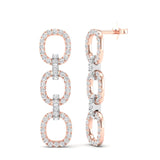 14k Two-toned Gold Diamond Chain-Link Drop Earrings - Abtin & Company 