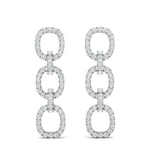 14k White Gold Diamond Chain-Link Drop Earrings - Abtin & Company 