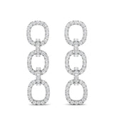 14k White Gold Diamond Chain-Link Drop Earrings - Abtin & Company 