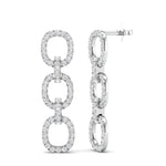 14k White Gold Diamond Chain-Link Drop Earrings - Abtin & Company 