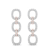 14k Two-toned Gold Diamond Chain-Link Drop Earrings - Abtin & Company 