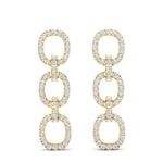 14k Yellow Gold Diamond Chain-Link Drop Earrings - Abtin & Company 