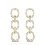 14k Yellow Gold Diamond Chain-Link Drop Earrings - Abtin & Company 