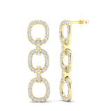 14k Yellow Gold Diamond Chain-Link Drop Earrings - Abtin & Company 