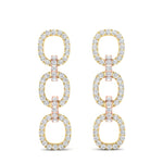 14k Two-toned Gold Diamond Chain-Link Drop Earrings - Abtin & Company 