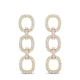 14k Two-toned Gold Diamond Chain-Link Drop Earrings - Abtin & Company 