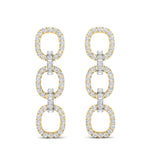 14k Gold Diamond Chain-Link Drop Earrings - Abtin & Company 