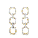 14k Gold Diamond Chain-Link Drop Earrings - Abtin & Company 