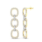 14k Gold Diamond Chain-Link Drop Earrings - Abtin & Company 