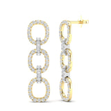 14k Gold Diamond Chain-Link Drop Earrings - Abtin & Company 