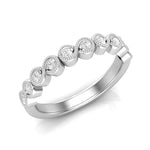 14k Gold Migrain Bezel Infinity Diamond Wedding Band Stackable Ring - Abtin & Company 