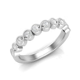14k Gold Migrain Bezel Infinity Diamond Wedding Band Stackable Ring - Abtin & Company 