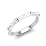 14k Gold Diamond Bamboo Ring Wedding Band - Abtin & Company 