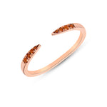 14K Rose Gold Orange Sapphire Open Minimal Stacking Ring - Abtin & Company 
